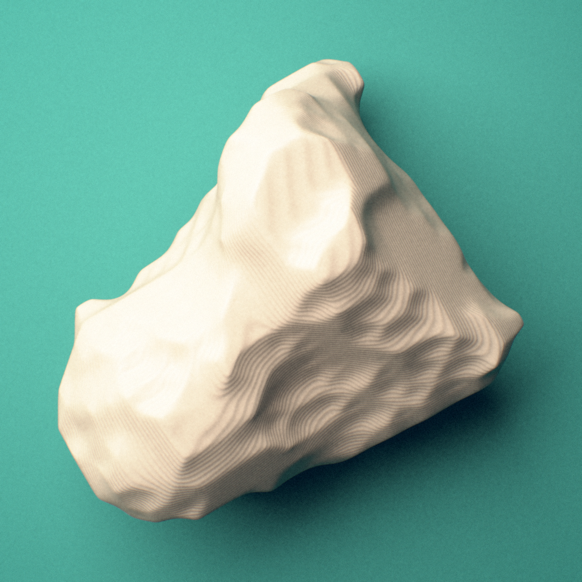 3D-printed Left capitate bone (wrist), oblique view showing the body.
