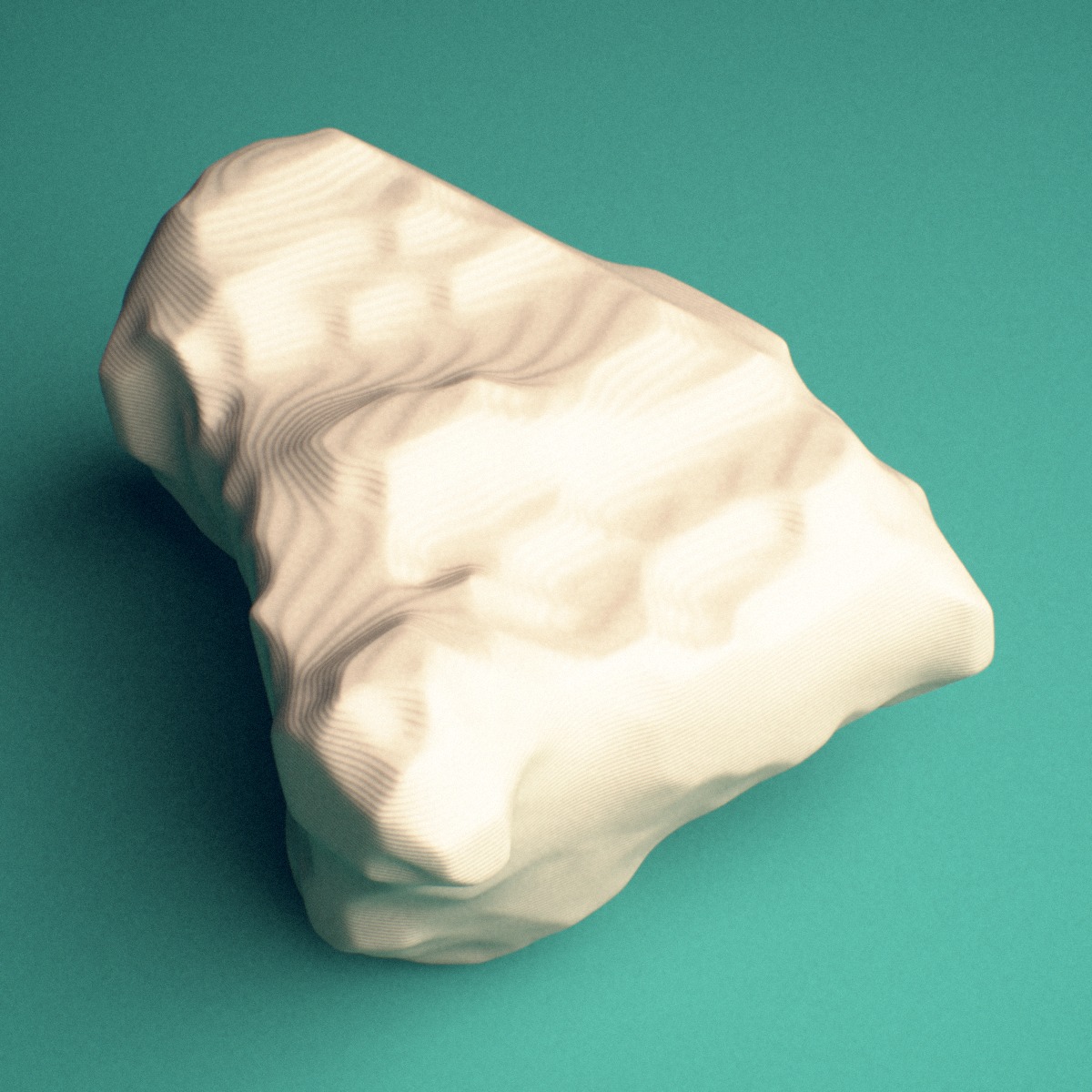 3D-printed Left capitate bone (wrist), medial view showing the distal articular surface.