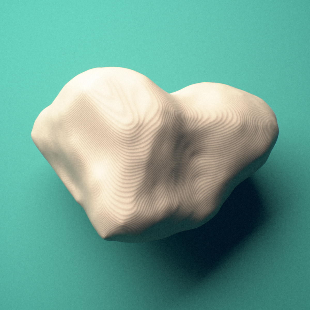 3D-printed Right capitate bone (wrist), lateral view showing the proximal articular surface.