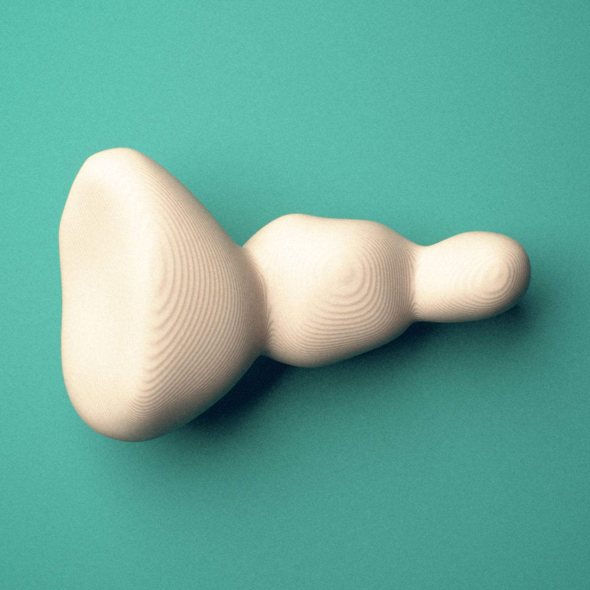 3D-printed Coccyx (tailbone), male pelvis, anterior oblique view showing the base and cornua.