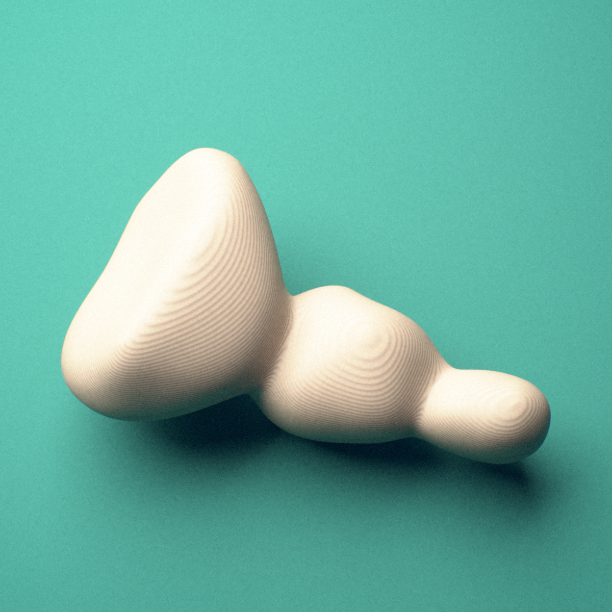 3D-printed Coccyx (tailbone), male pelvis, posterior oblique view showing the cornua.