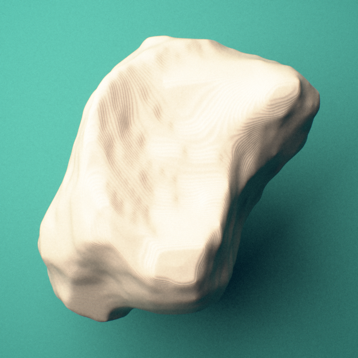 3D-printed Left cuboid bone (foot), oblique view showing the calcaneal articular facet.