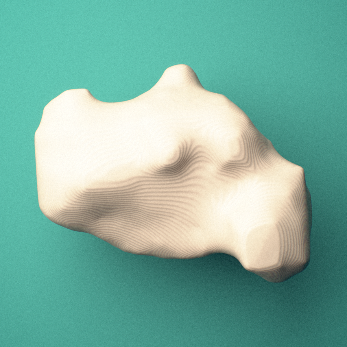 3D-printed Left big toe (hallux) distal phalanx, close-up view showing the base.