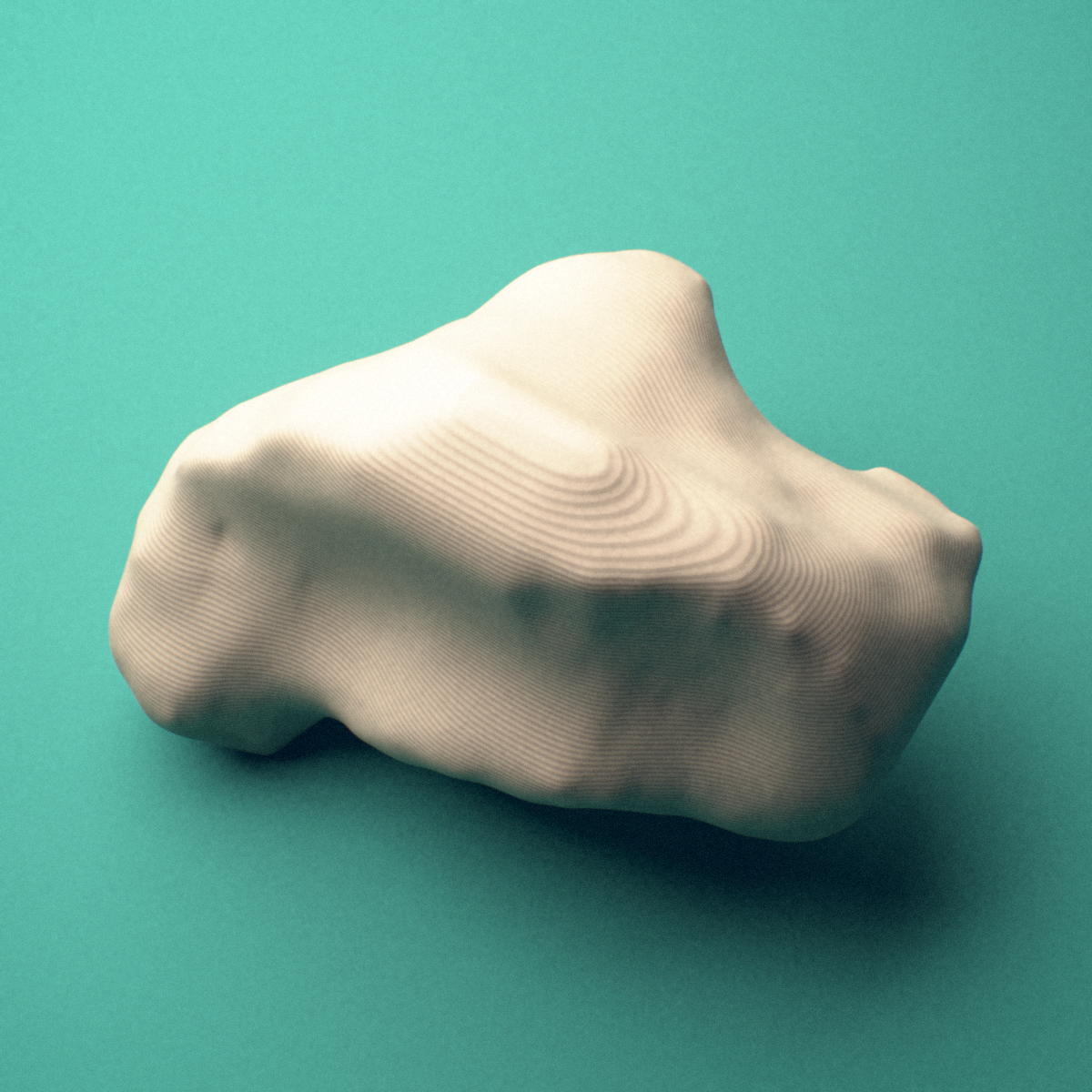 3D-printed Left big toe (hallux) distal phalanx, close-up view showing the head (trochlea).