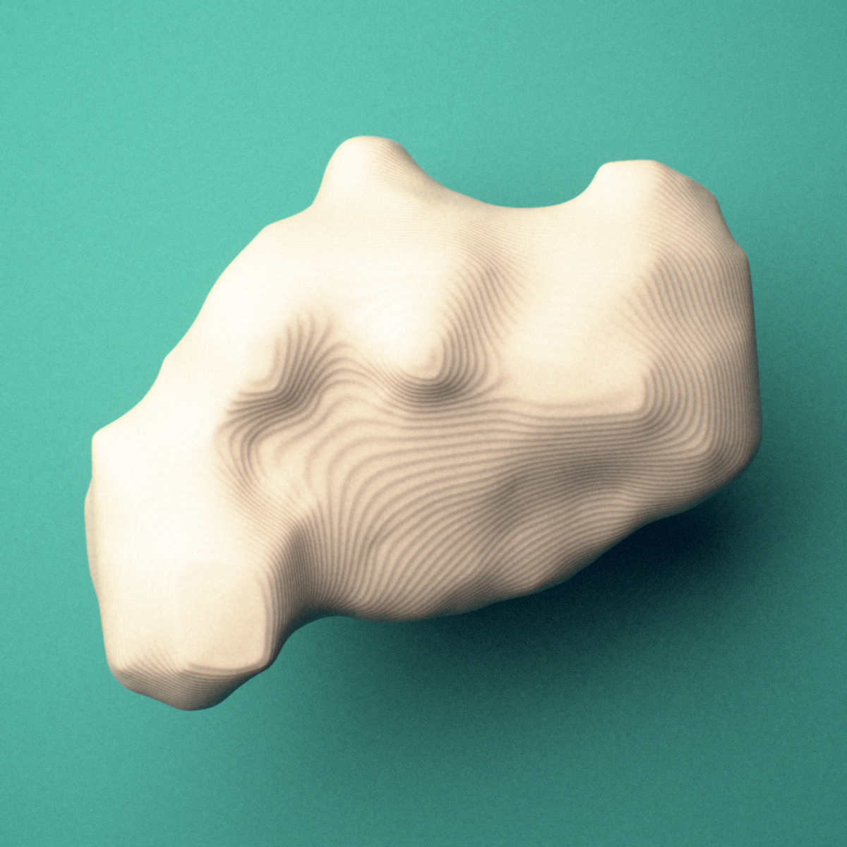 3D-printed Right big toe (hallux) distal phalanx, close-up view showing the base.
