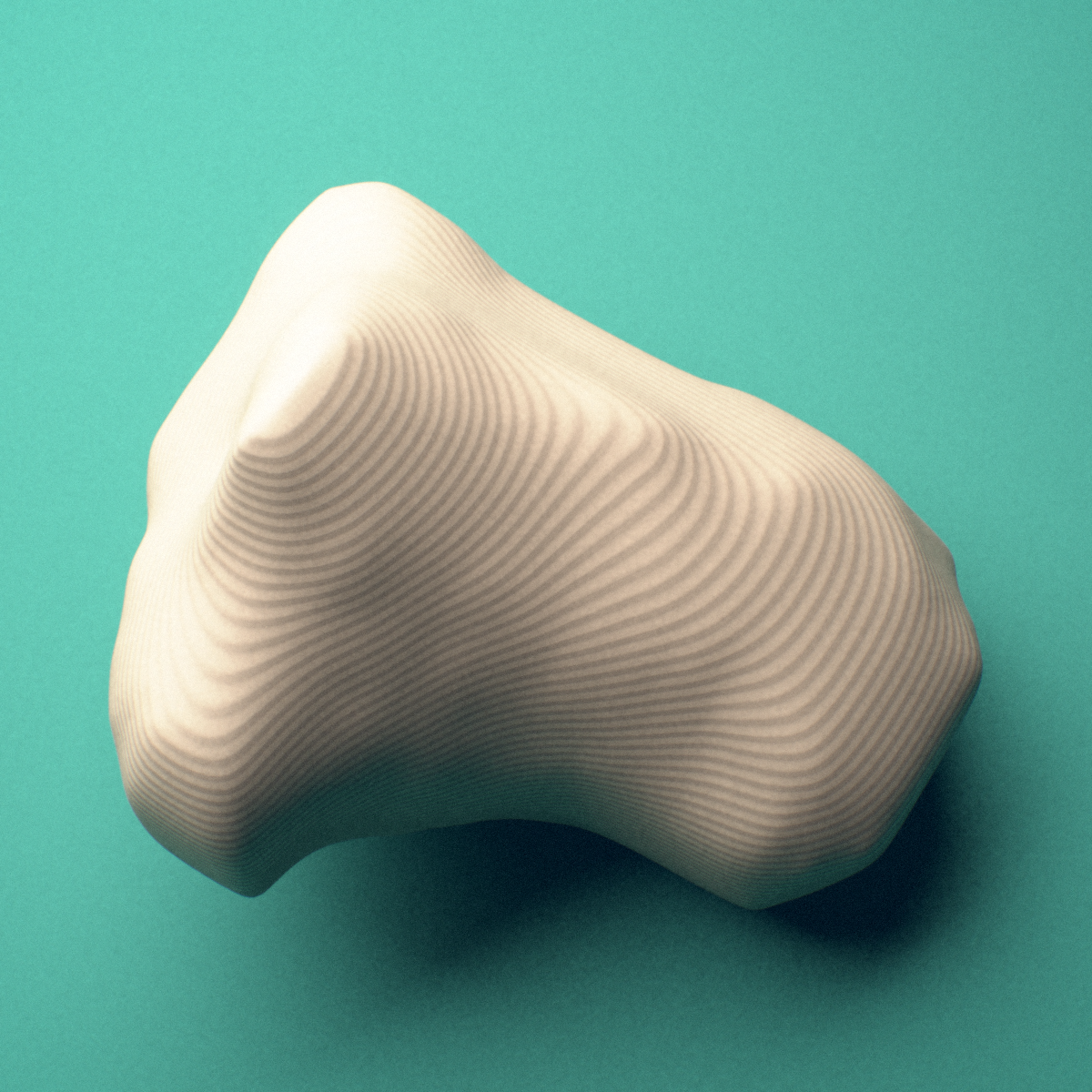 3D-printed Left second toe distal phalanx, close-up view showing the head (trochlea).