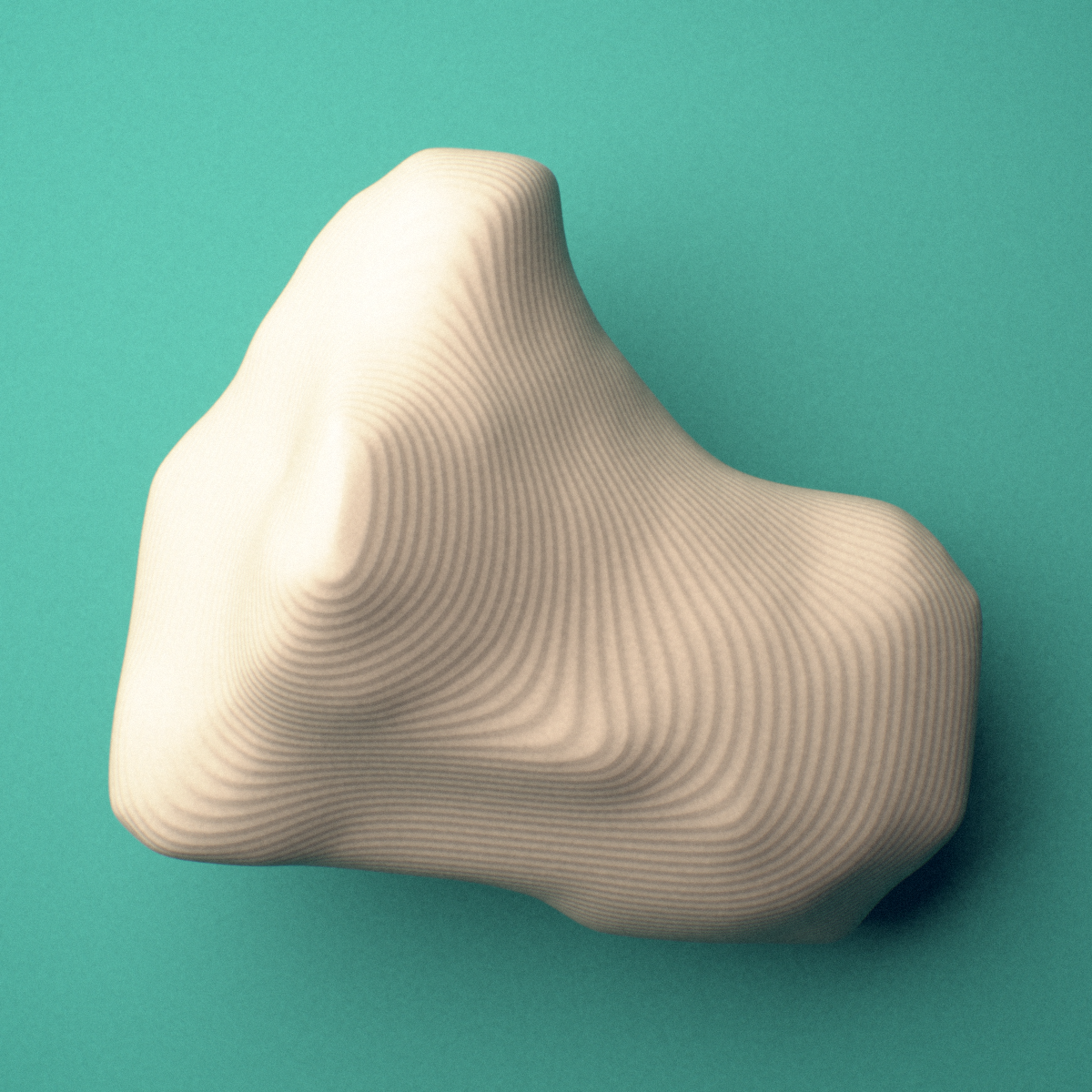 3D-printed Right second toe distal phalanx, oblique view showing the base and head (trochlea).