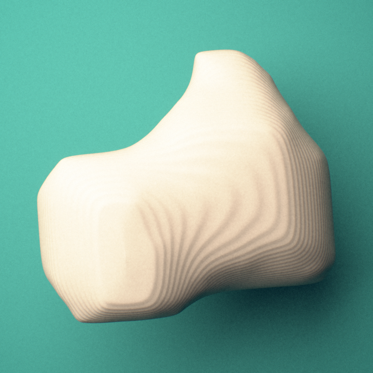 3D-printed Right second toe distal phalanx, close-up view showing the base.