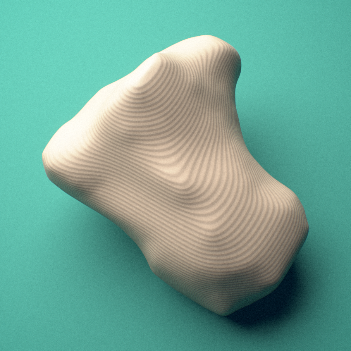 3D-printed Right second toe distal phalanx, close-up view showing the head (trochlea).