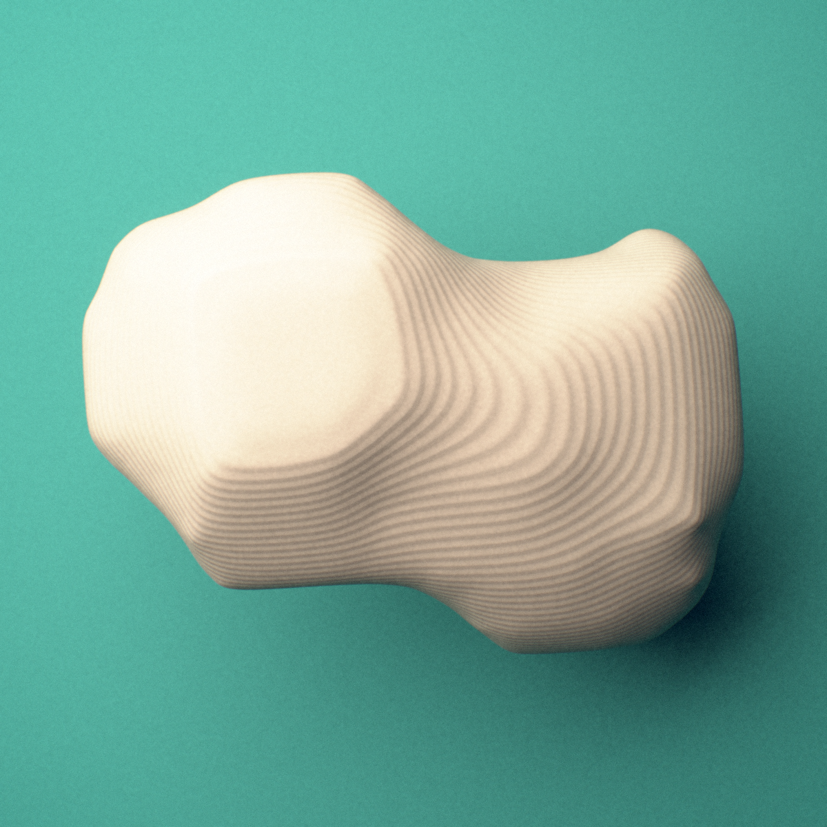 3D-printed Left third toe distal phalanx, close-up view showing the base.