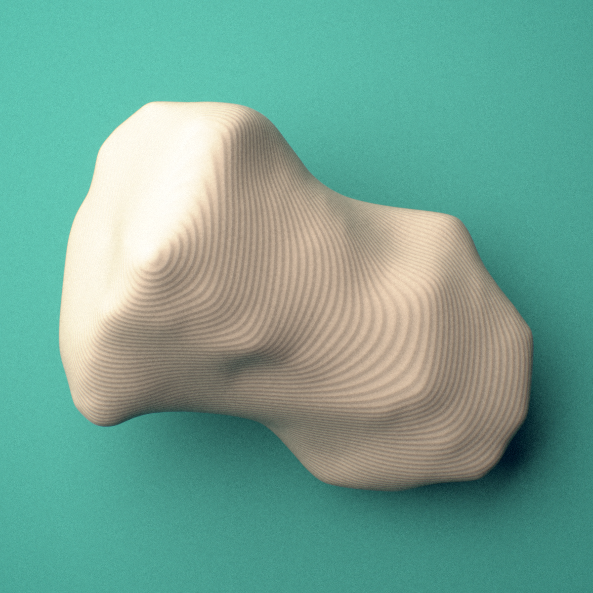 3D-printed Right third toe distal phalanx, oblique view showing the base and head (trochlea).