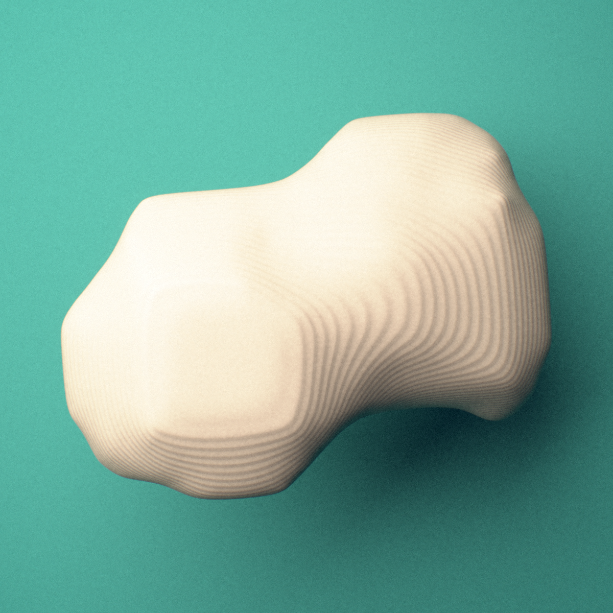 3D-printed Right third toe distal phalanx, close-up view showing the base.