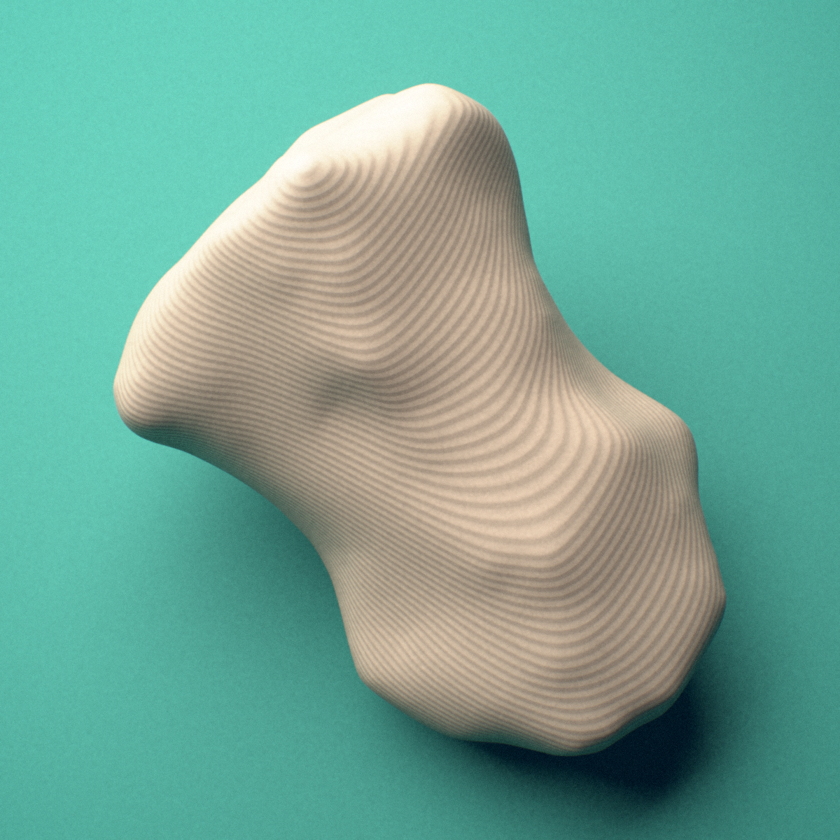 3D-printed Right third toe distal phalanx, close-up view showing the head (trochlea).