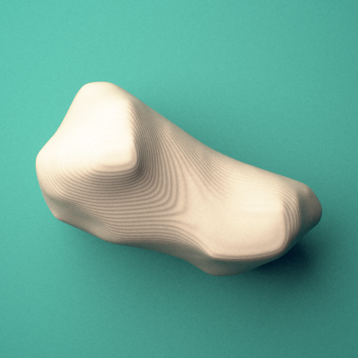 3D-printed Left fourth toe distal phalanx, close-up view showing the base.