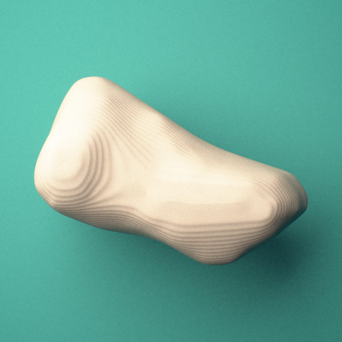 3D-printed Right fourth toe distal phalanx, close-up view showing the base.