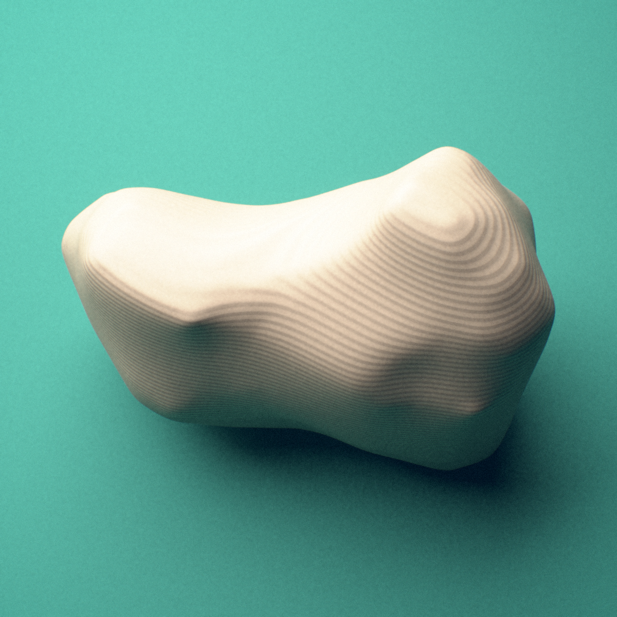 3D-printed Right fourth toe distal phalanx, close-up view showing the head (trochlea).