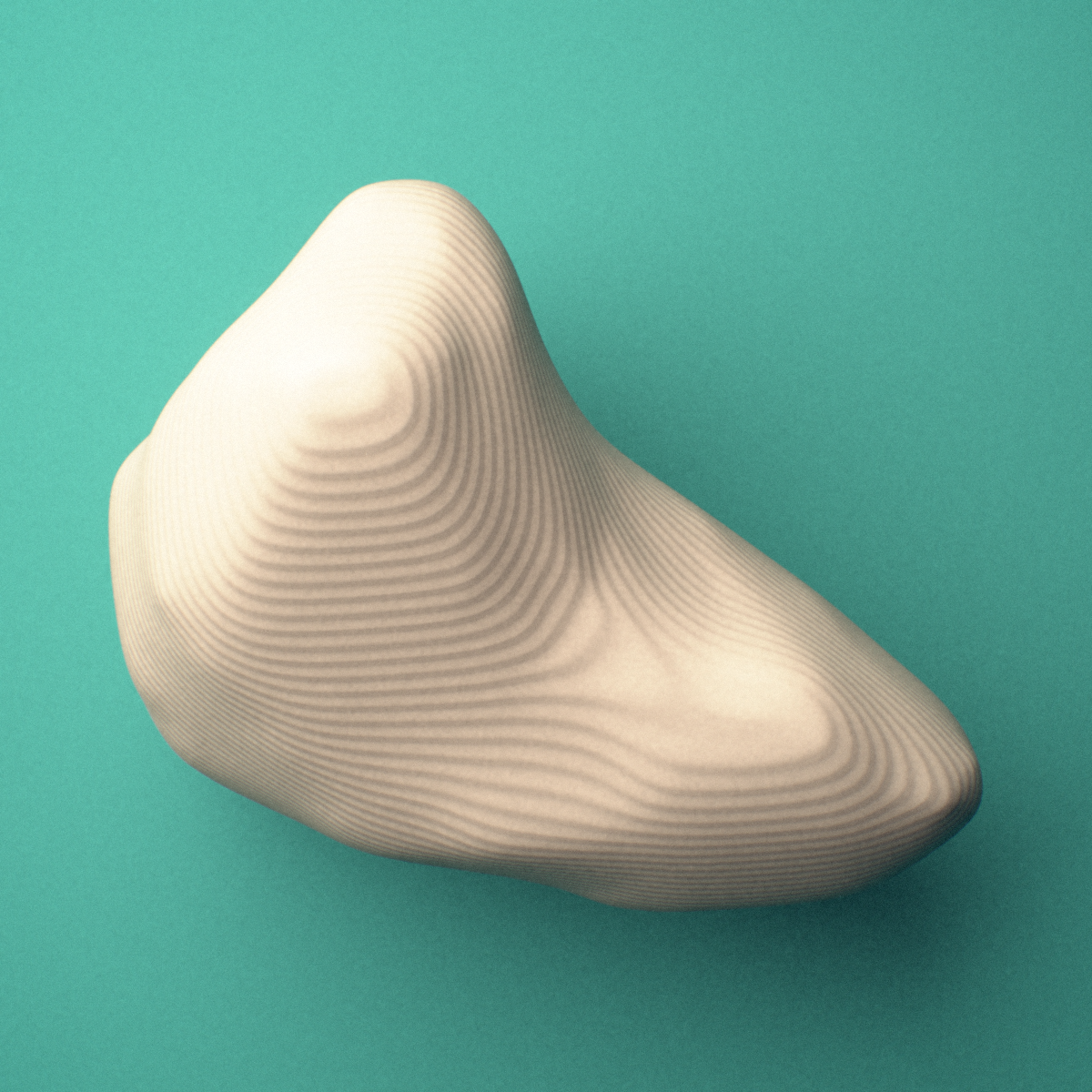 3D-printed Left little toe distal phalanx, close-up view showing the base.