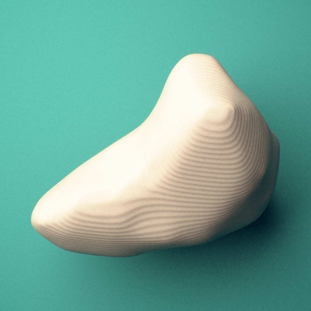 3D-printed Right little toe distal phalanx, oblique view showing the base and head (trochlea).