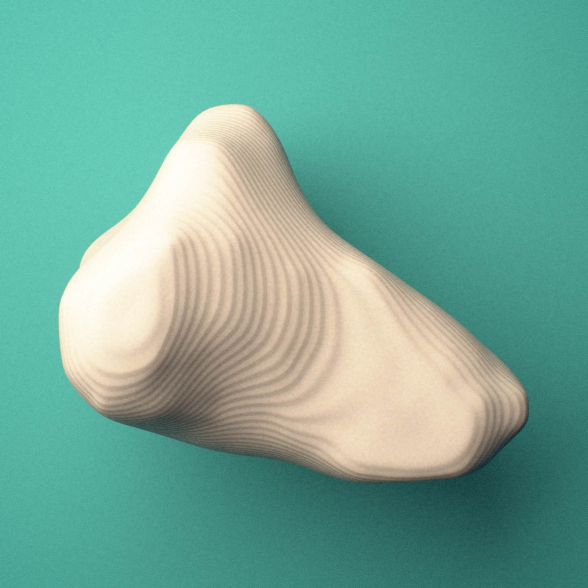 3D-printed Right little toe distal phalanx, close-up view showing the base.