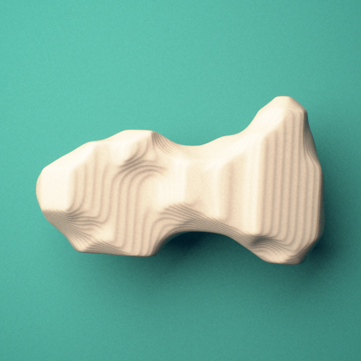 3D-printed Left index finger distal phalanx, close-up view showing the base.