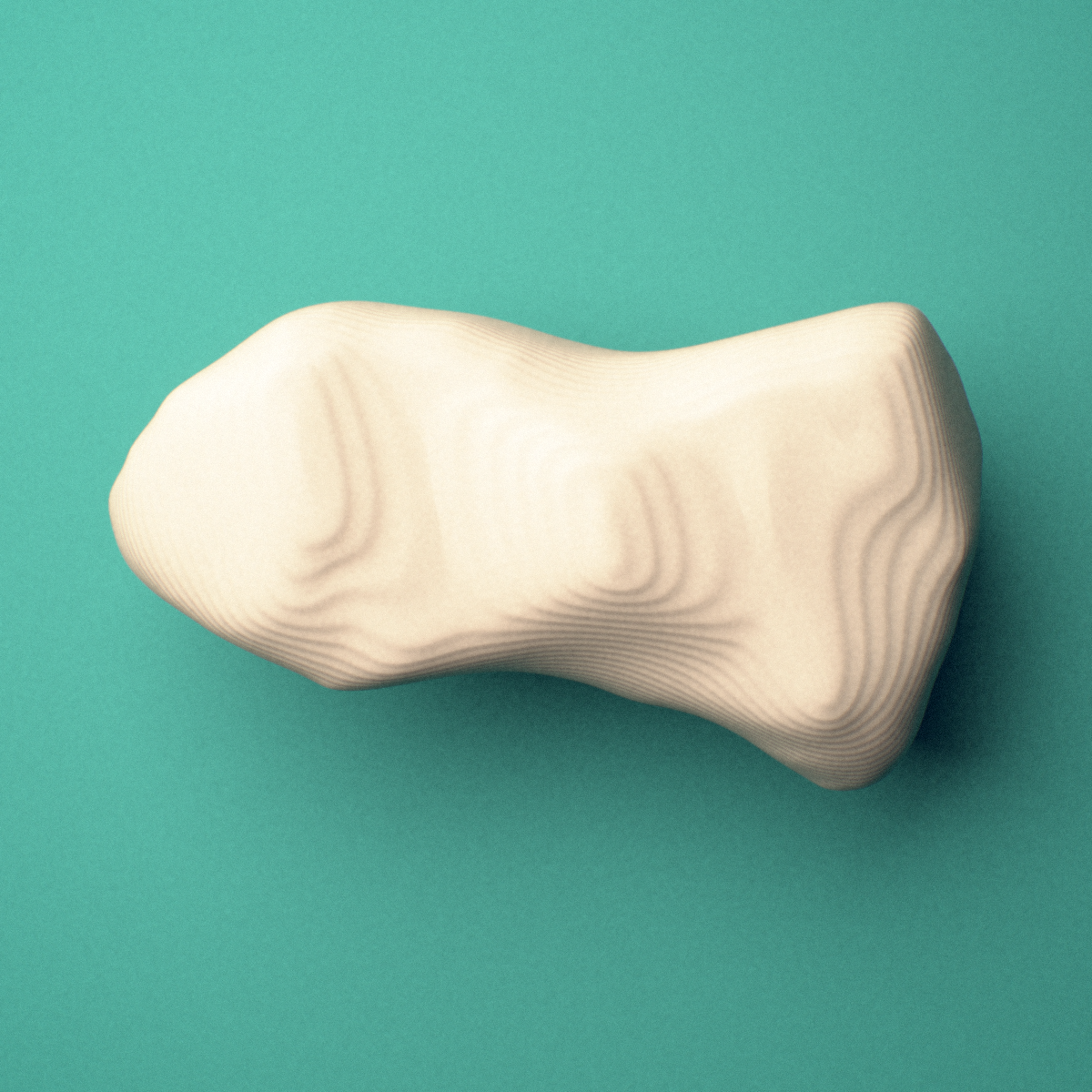 3D-printed Right index finger distal phalanx, close-up view showing the base.