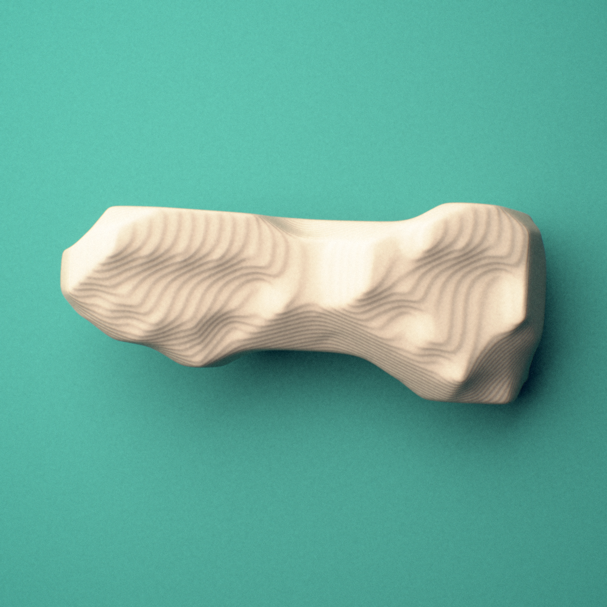 3D-printed Left little finger distal phalanx, close-up view showing the base.