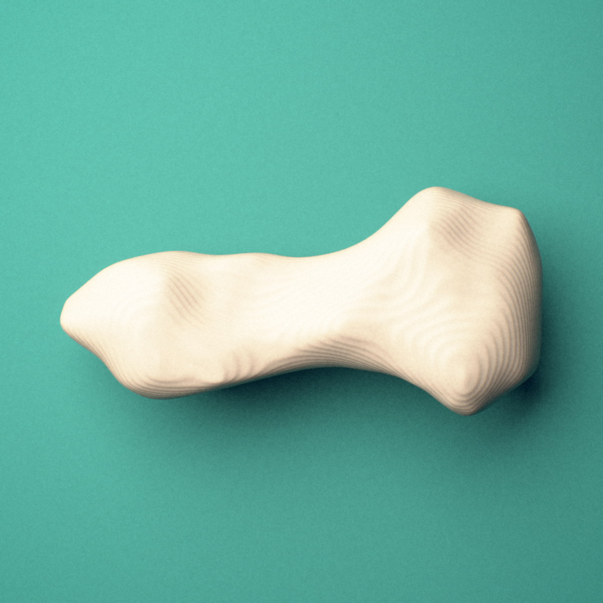 3D-printed Right little finger distal phalanx, close-up view showing the base.