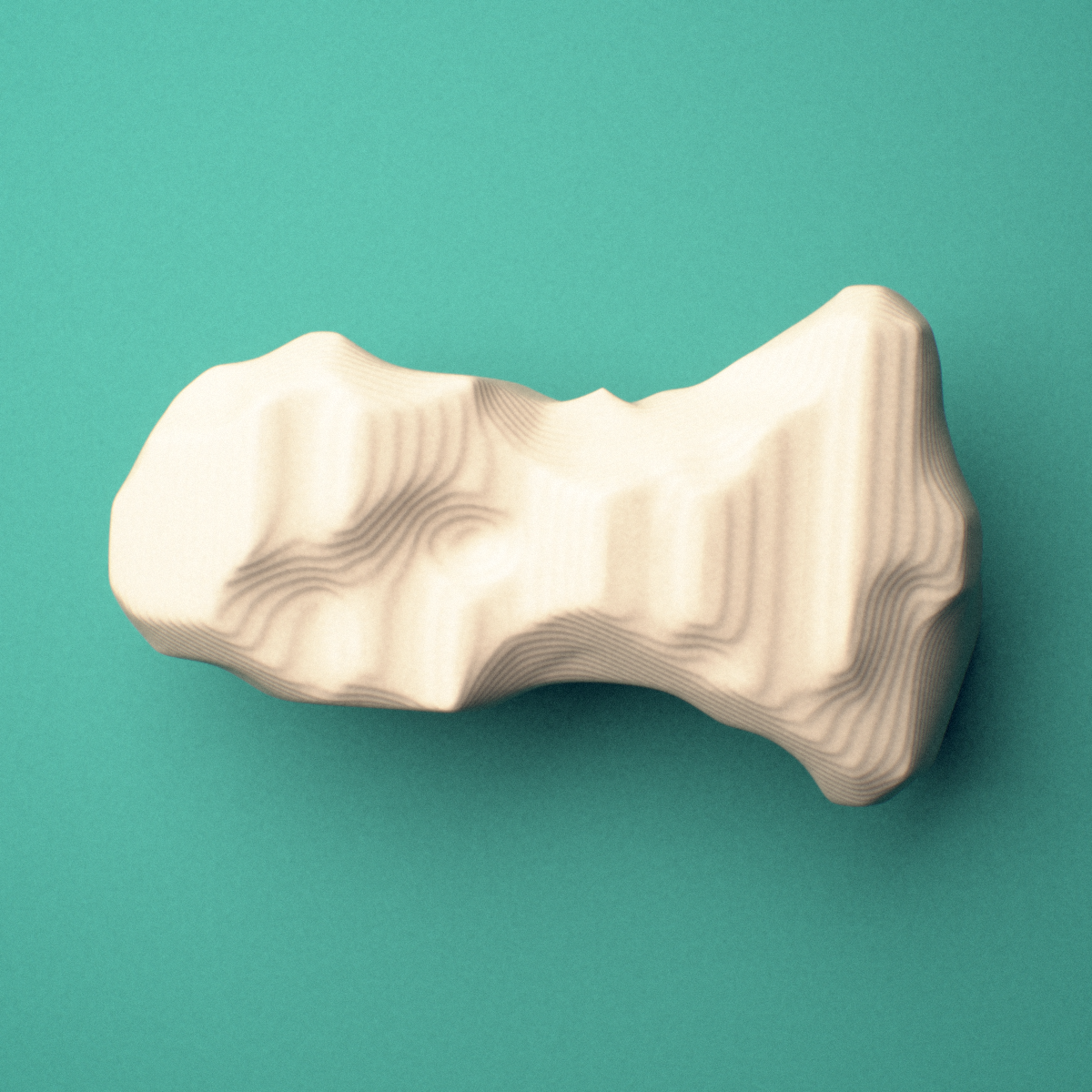 3D-printed Left middle finger distal phalanx, close-up view showing the base.