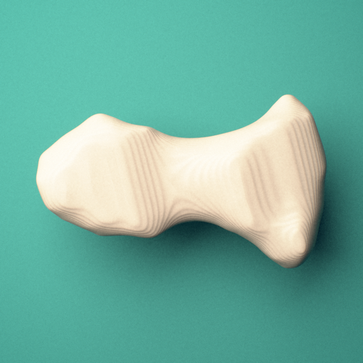 3D-printed Right ring finger distal phalanx, close-up view showing the base.