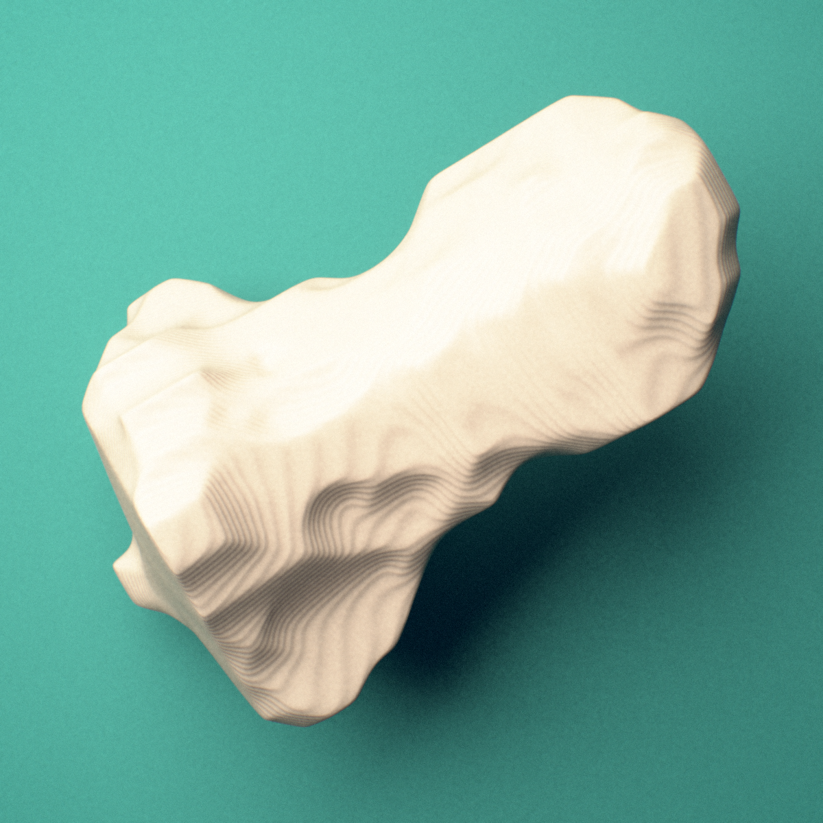3D-printed Left thumb distal phalanx, close-up view showing the base.