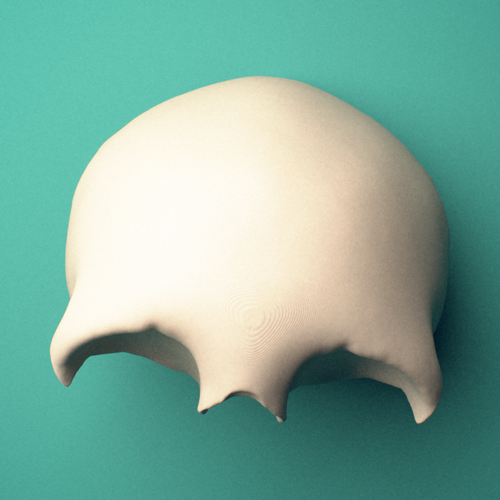 3D-printed Frontal bone, anterior view showing the supraorbital margins and glabella.