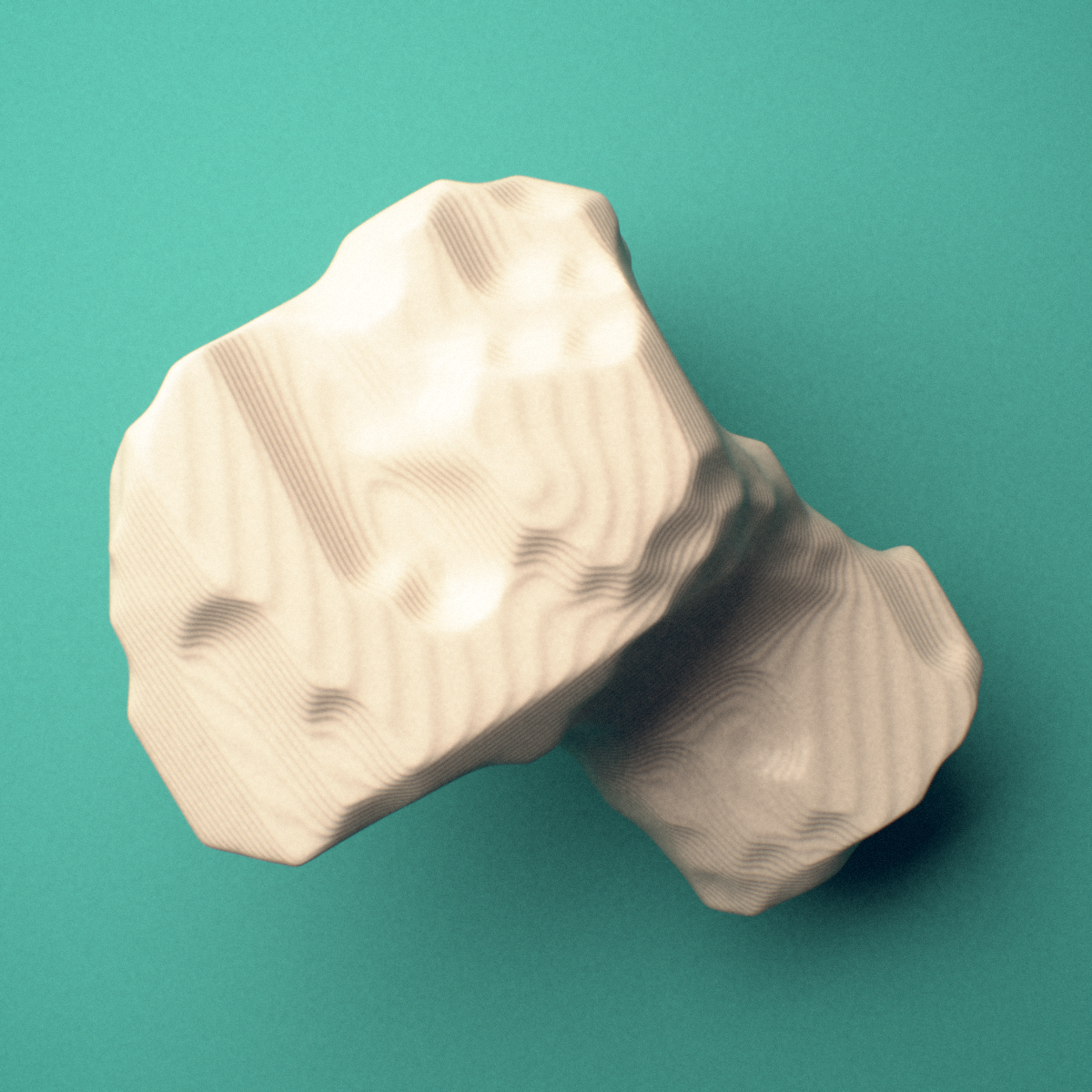 3D-printed Left hamate bone (wrist), oblique view showing the body.