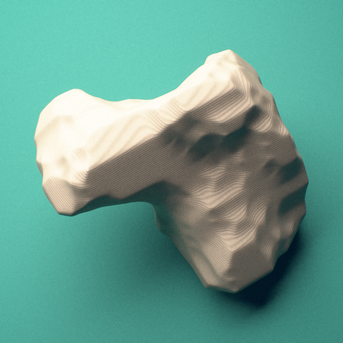 3D-printed Left hamate bone (wrist), lateral view showing the proximal articular surface.