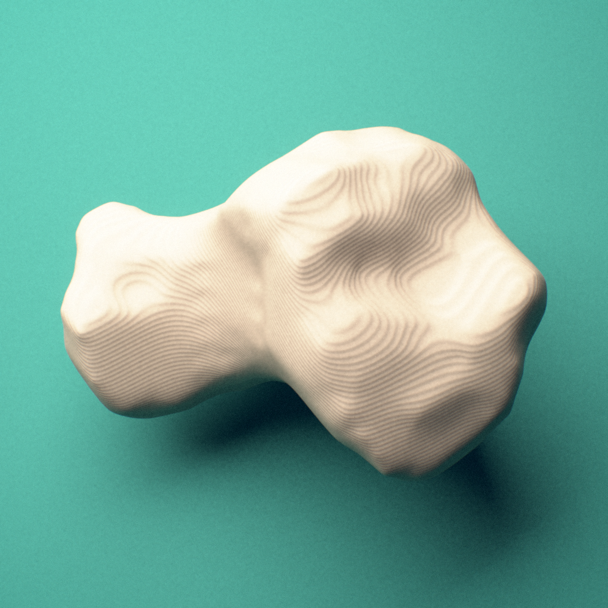 3D-printed Right hamate bone (wrist), lateral view showing the proximal articular surface.