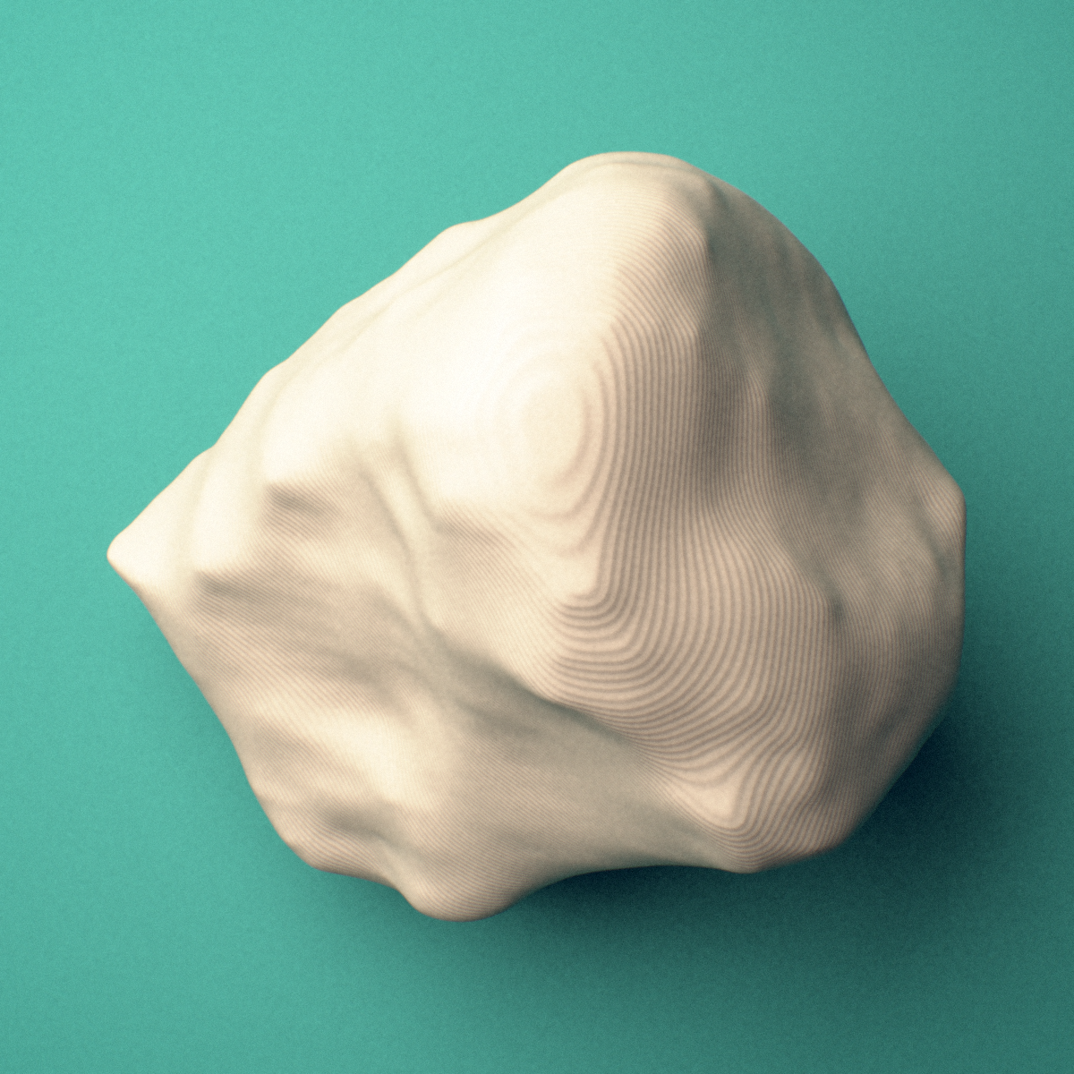 3D-printed Left intermediate cuneiform (foot), oblique view showing the wedge-shaped body.