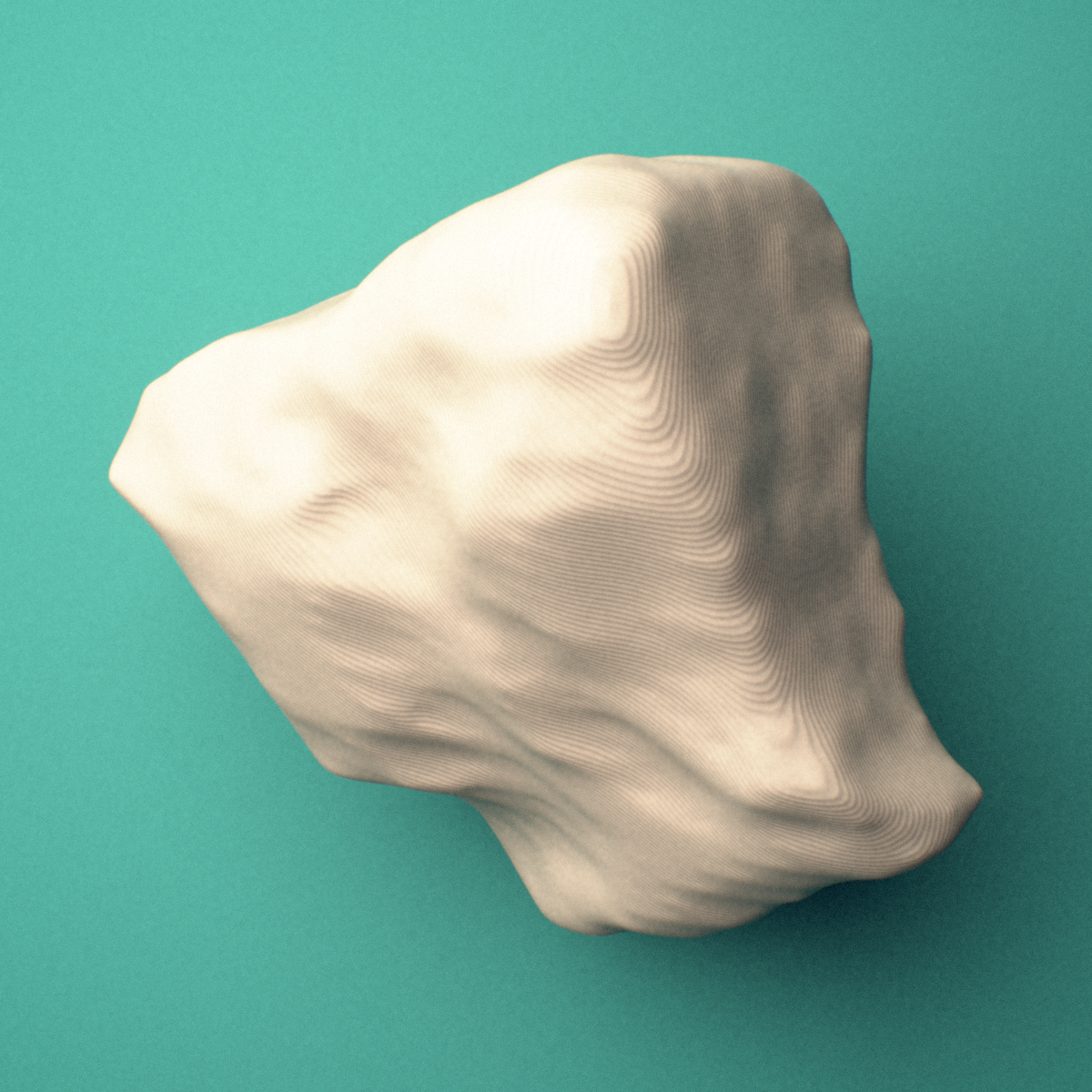 3D-printed Left lateral cuneiform (foot), oblique view showing the wedge-shaped body.