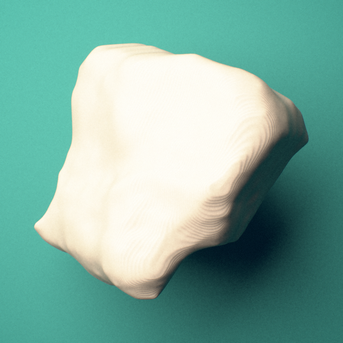 3D-printed Left lateral cuneiform (foot), oblique view showing the proximal (navicular) articular surface.