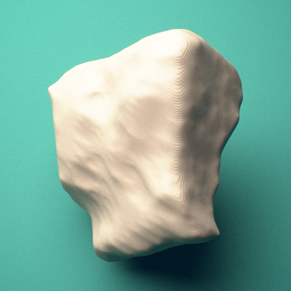 3D-printed Left lateral cuneiform (foot), lateral view showing the distal (metatarsal) articular surface.