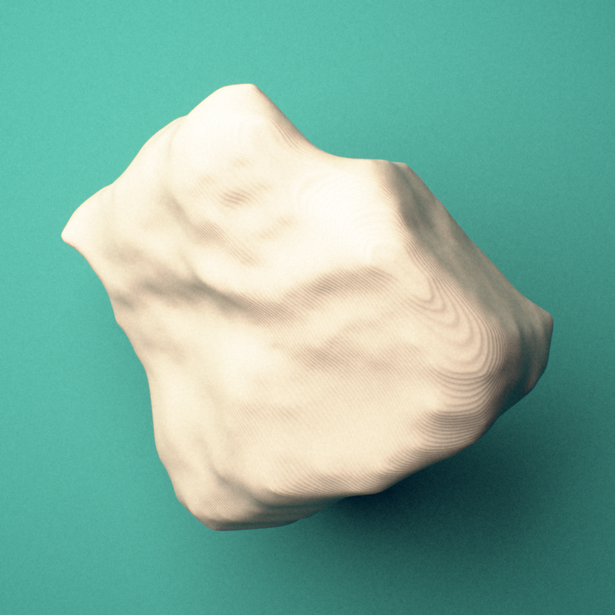 3D-printed Right lateral cuneiform (foot), oblique view showing the proximal (navicular) articular surface.
