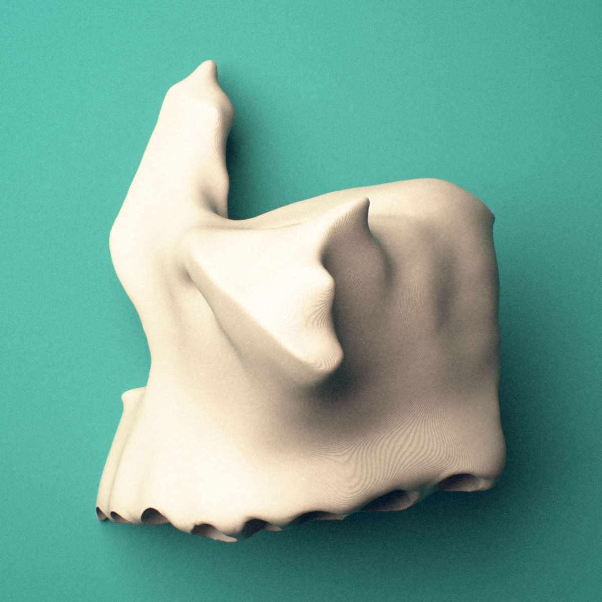 3D-printed Left maxilla, oblique close-up view showing the alveolar process.