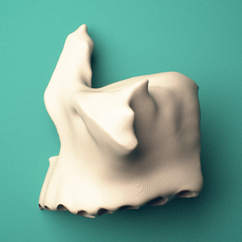 3D-printed Left maxilla, oblique close-up view showing the alveolar process.