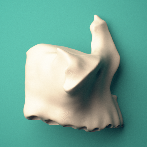 3D-printed Right maxilla, oblique close-up view showing the palatine process.