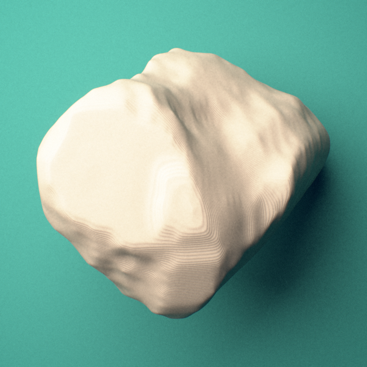 3D-printed Left medial cuneiform (foot), oblique view showing the proximal (navicular) articular surface.