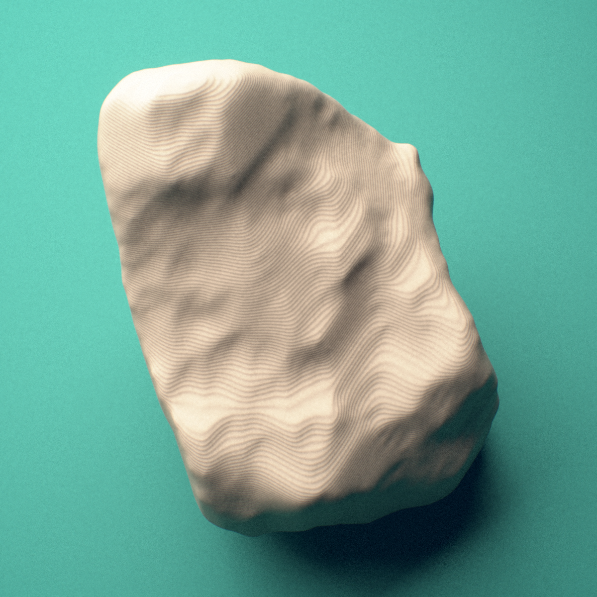 3D-printed Left medial cuneiform (foot), lateral view showing the distal (metatarsal) articular surface.