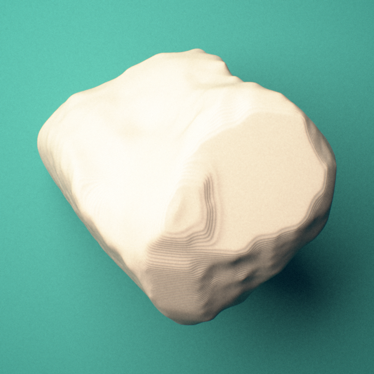 3D-printed Right medial cuneiform (foot), oblique view showing the wedge-shaped body.