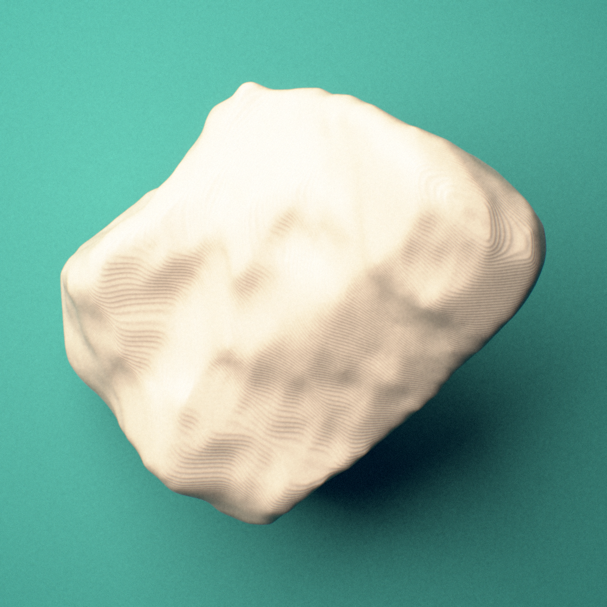 3D-printed Right medial cuneiform (foot), oblique view showing the proximal (navicular) articular surface.