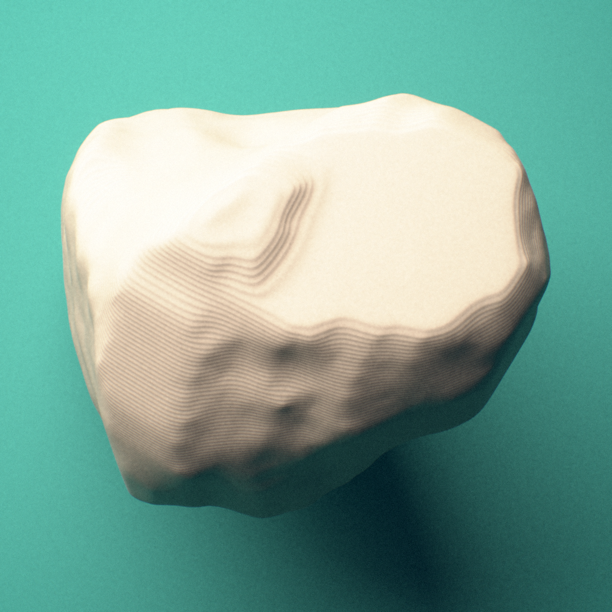 3D-printed Right medial cuneiform (foot), lateral view showing the distal (metatarsal) articular surface.