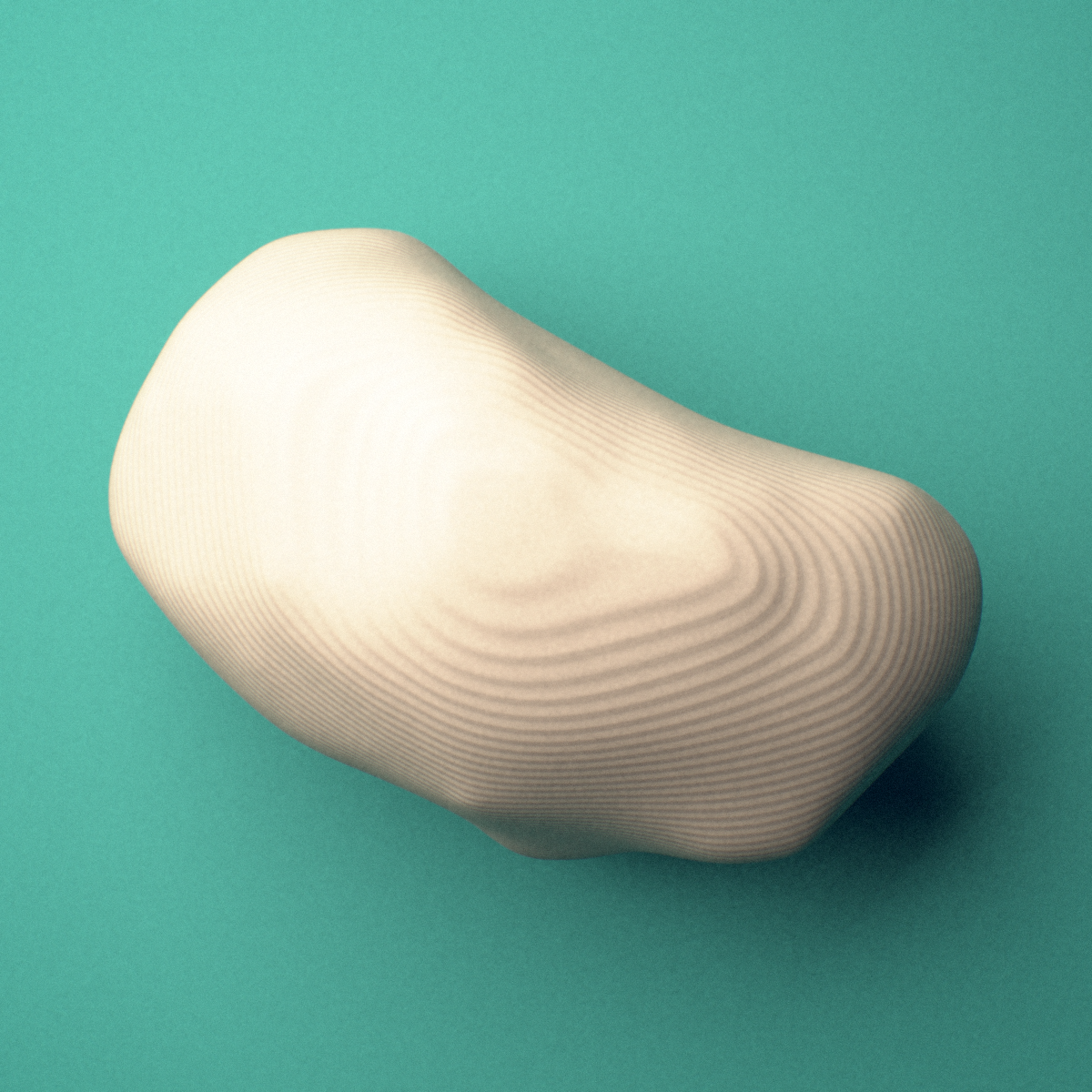 3D-printed Right medial tibial sesamoid bone (foot), oblique view showing the superior articular facet.