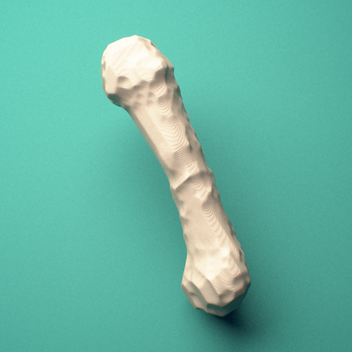 3D-printed Left fifth metacarpal (hand), close-up view showing the head.