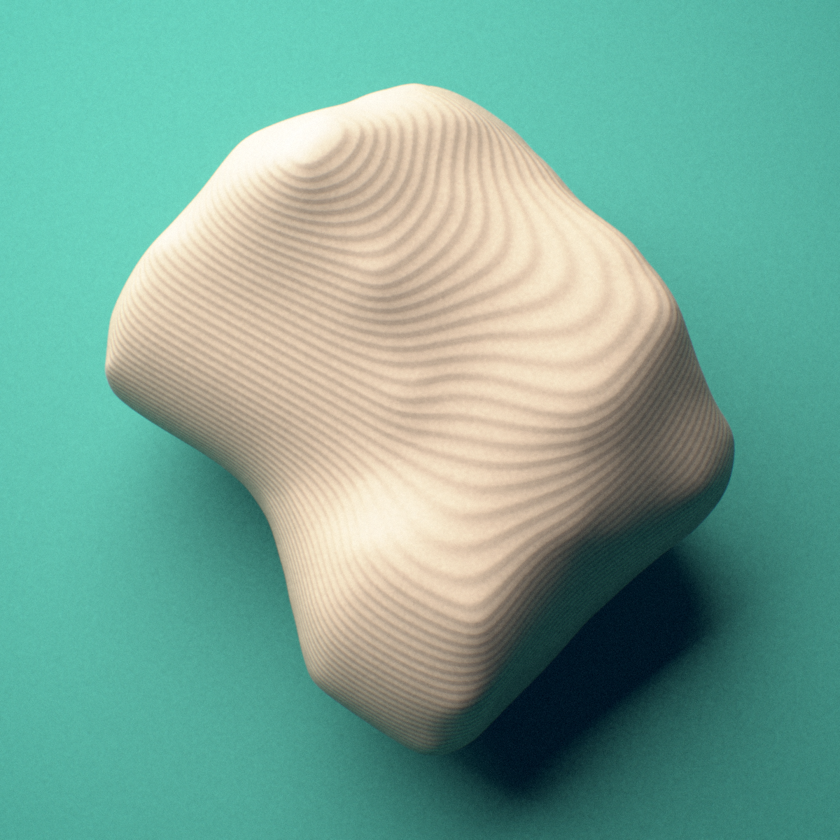 3D-printed Right fourth toe middle phalanx, close-up view showing the head (trochlea).